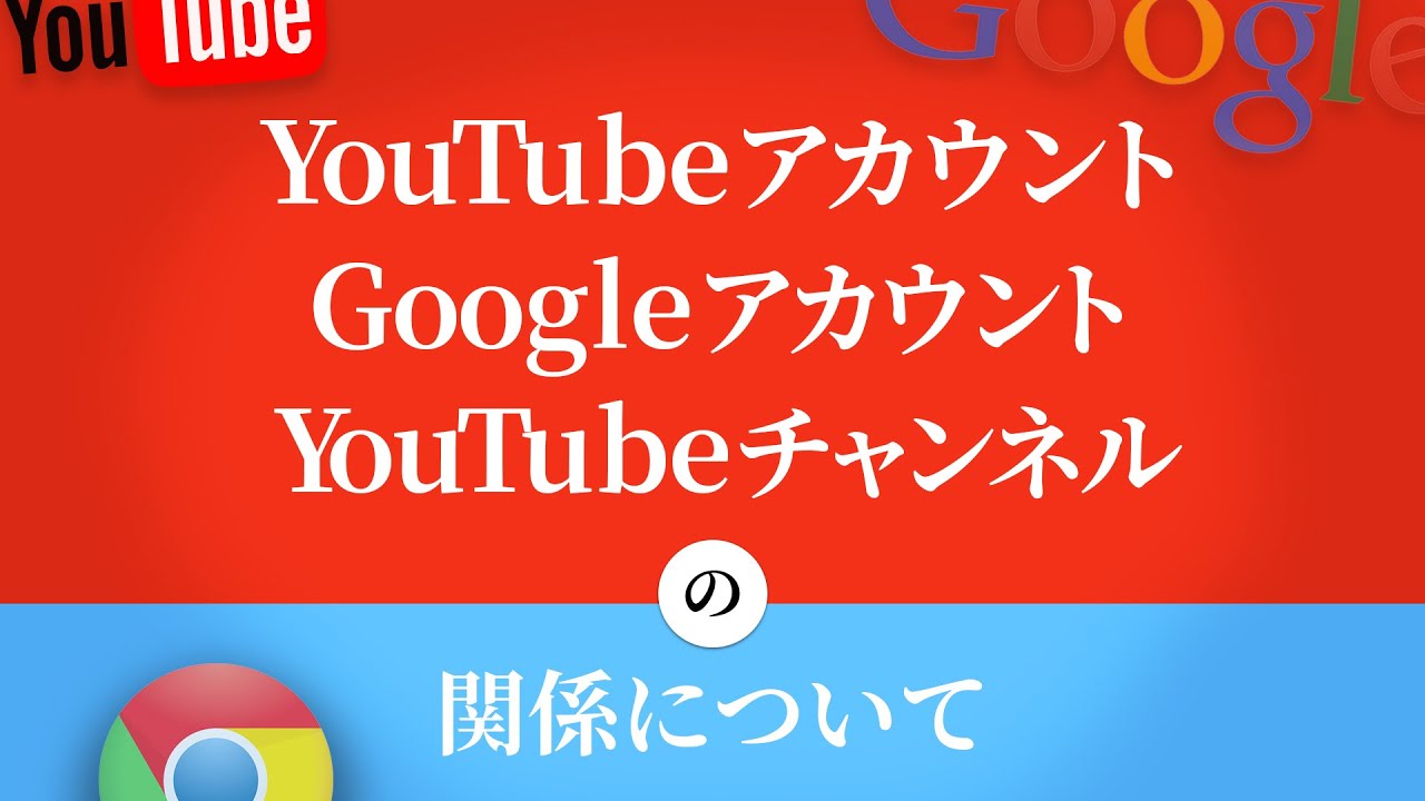 YouTubeアカウント、Googleアカウント、YouTubeチャンネルの関係について説明します。